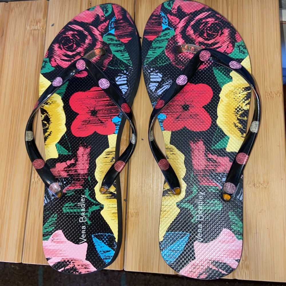 Vera Bradley Multicolor Floral Flip Flops